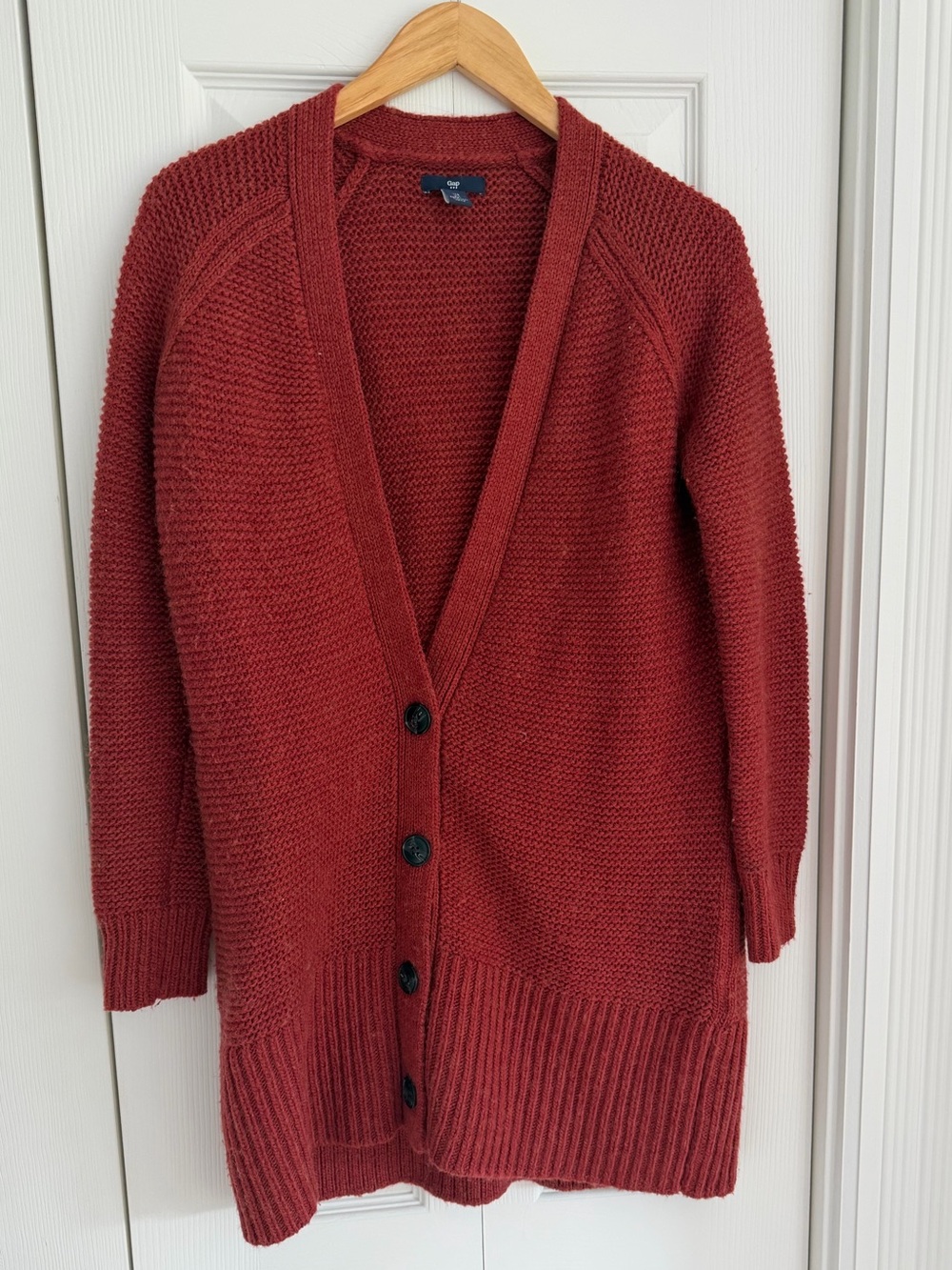 Gap Tierra Red Textured Knit Cardigan Sweater Size Small - Picture 2 of 4